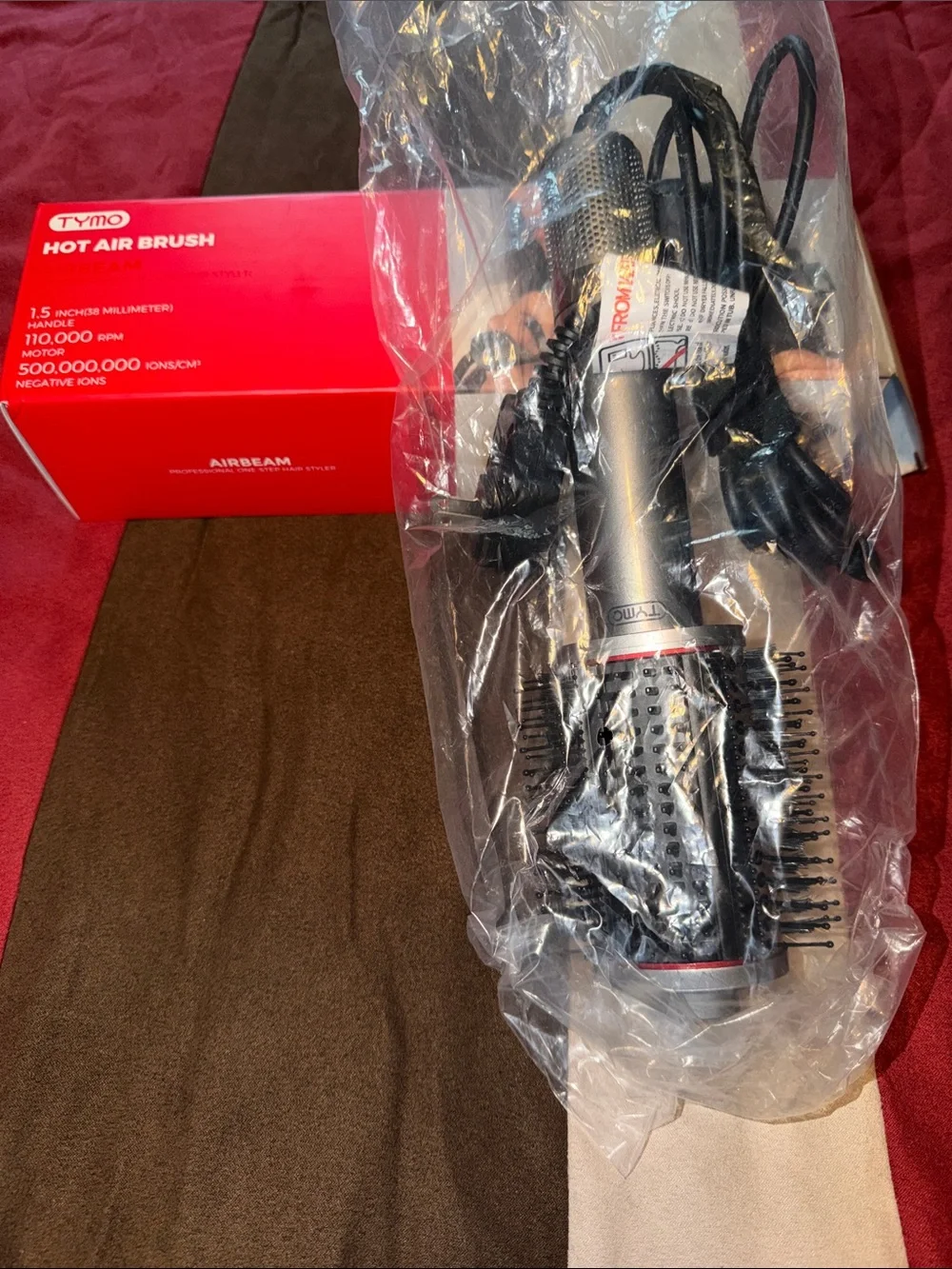 TYMO Hot Air Brush - Red Styling Hot Air Brush for Men